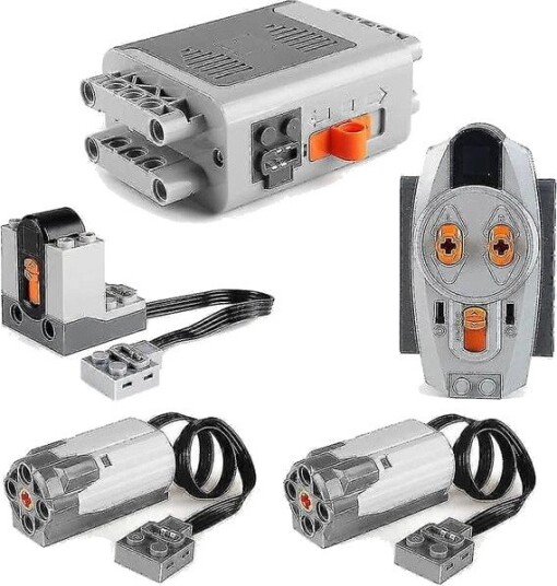 5 Stk. Motordrevne Byggeklosser med Strømfunksjon Strømsett 2 Medium Motorer 1 Batteriboks 1 IR Fjernkontroll 1 5 Stk. Motordrevne Byggeklosser med Strømfunksjon Strømsett 2 Medium Motorer 1 Batteriboks 1 IR Fjernkontroll 1