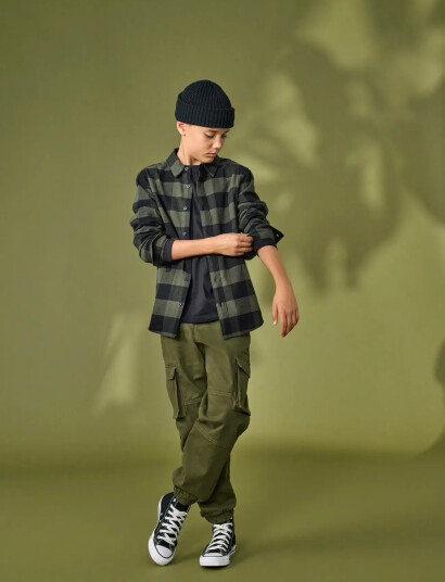 ONLY & SONS Osjgudmund Ls Checked Shirt Noos Green 134