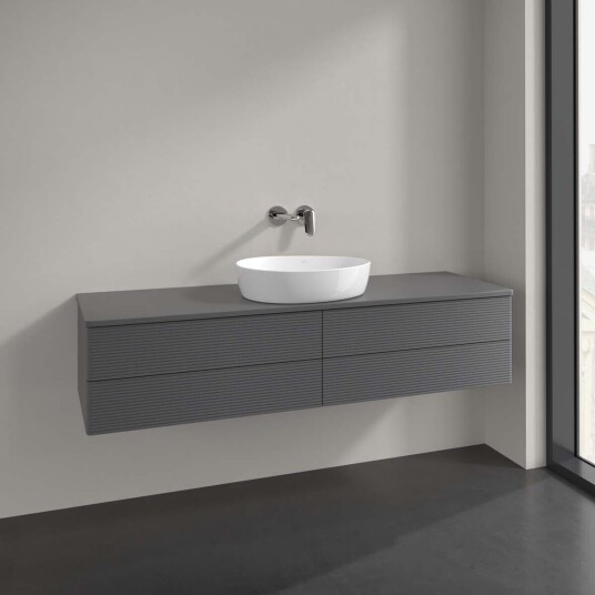 Villeroy & Boch  Antao Servantskap med 4 skuffer 160x50x36 cm m/lys Antrasitt Matt