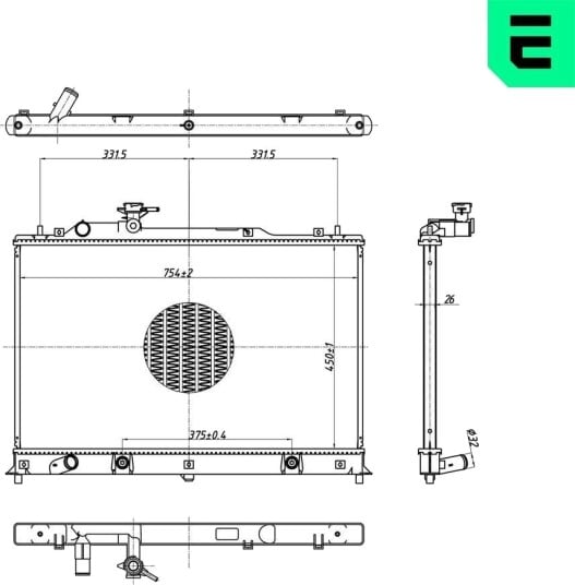Radiator, motorkjøling ERA 673286 Radiator, motorkjøling ERA 673286