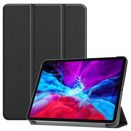 INCOVER iPad Pro 12.9" (2022 / 2021 / 2020 / 2018) Skinn Deksel m. Wake-Up & Stativ - Svart
