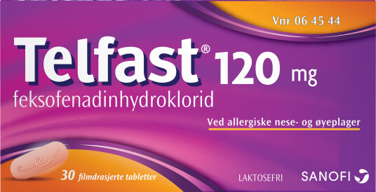 Telfast Tabletter 120 mg 30 stk. på brett