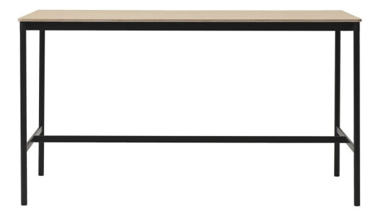 Muuto Base High barbord oak, sort stativ, plywoodkant, b 85 l 190 h 105