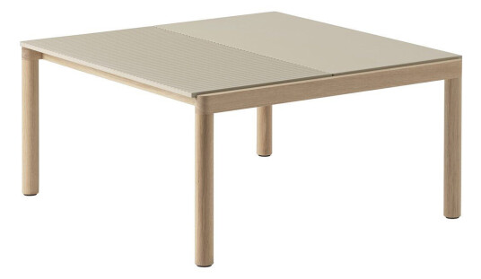 Muuto Couple 1 Plain-1 Wavy salongbord 80 x 84 x 40 cm Sand-oak