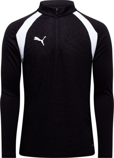 PUMA Treningsskjorte teamFINAL 1/4 glidelås Svart/PUMA White Barn størrelse 140 cm