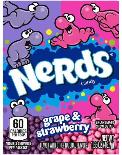 Nerds Grape & Strawberry   Sukkertøy med Fruktsmaker 46,7 gram USA Import