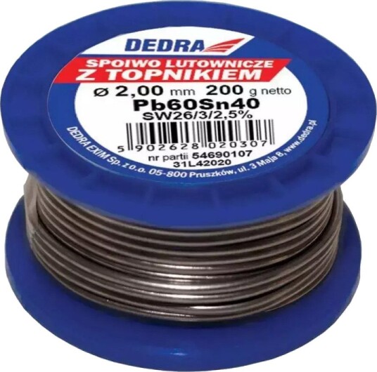 Dedra Loddetinn Med Flussmiddel 31L42020 2,0 mm 200 g