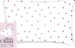 Silver Cloud Satin Silver Ion Infused Heart Pillowcase Love Heart