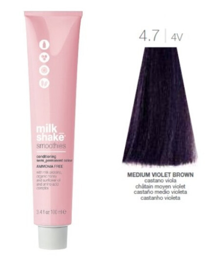 Milk Shake Milk Shake Smoothies Ammonia-Free Semi-Permanent Hair Dye 4.74V  100 Ml For Women