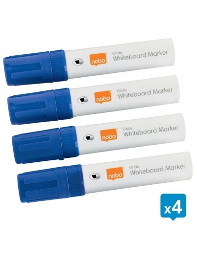Nobo Glide whiteboardpenner stor skr tupp 4 Pack.Bl
