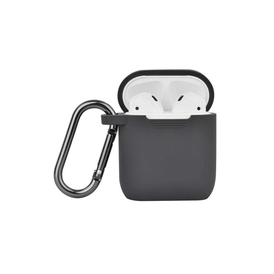 North Airpods Protective Case Silikon Karabiner Mørkegrå