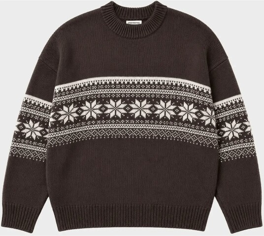 Prohibited Nordic Knit Sweater DARK BROWN L Prohibited Nordic Knit Sweater DARK BROWN L