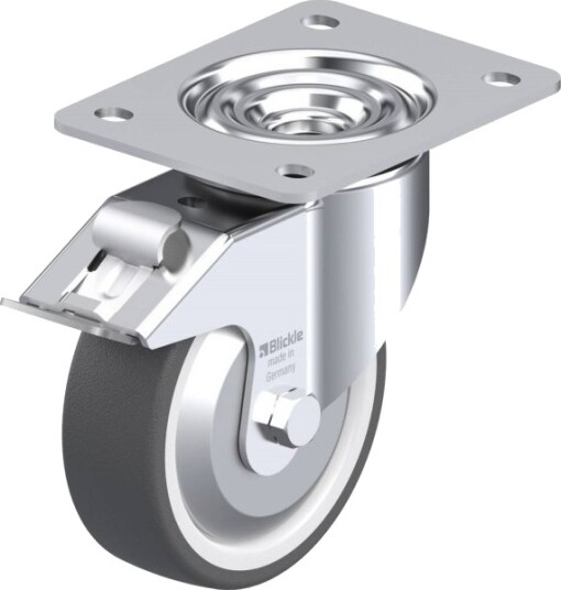 Blickle 744933 Lk-Poth 125Ka-3-Fi-Fa Styrehjul Med Brems, Hjuldiameter 125 Mm, Bæreevne (Maks.) 350 Kg, 1 Stk.