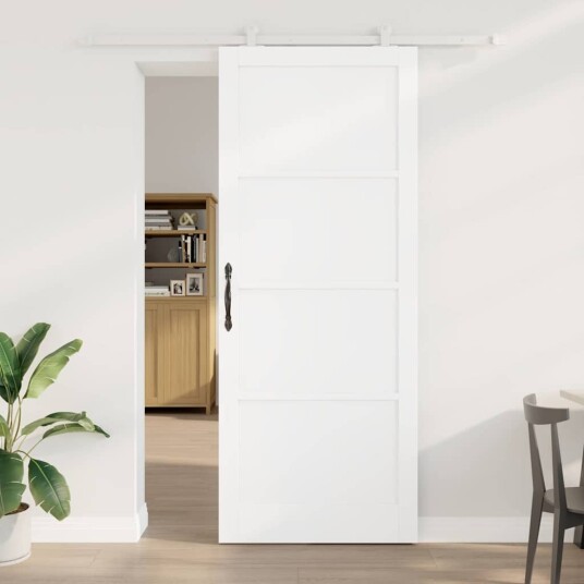 vidaXL Skyvedør med hardware-sett 'ORKDAL'Hvit Solid Trefuru