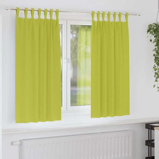 Gardiner med gardiner 2 pcs Grønt eple 175x140cm Polyester