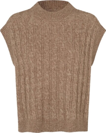 Lollys Laundry Finnll Knit Vest Sl Brown S