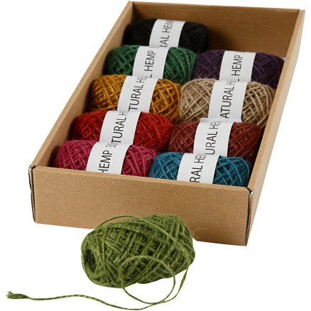Diverse Naturhamp tykkelse 1-2 mm Ass farger 10x30m 1 pk