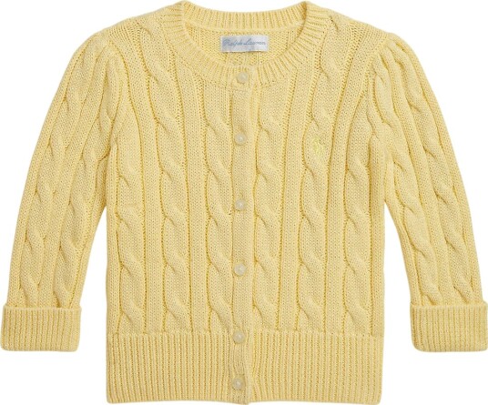 Polo Ralph Lauren Cardigan Strikk Bird Yellow/Metallic Polo Ralph Lauren 2 år 92 Cardigan Gul