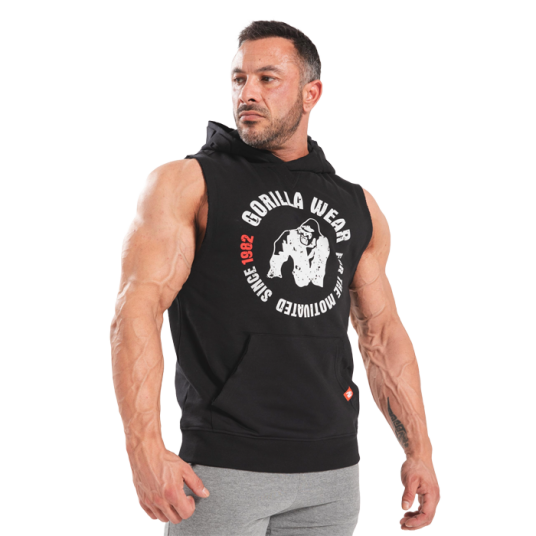 Gorilla Wear Marshall Sleeveless Hoodie Black Svart XXX large