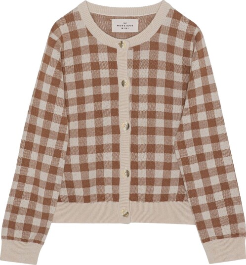Monsieur Mini Cardigan Gingham Offwhite/Toffee Monsieur Mini 6 9 md Cardigan Beige Brun 68 74 Monsieur Mini Cardigan Gingham Offwhite/Toffee Monsieur Mini 6 9 md Cardigan Beige Brun 68 74