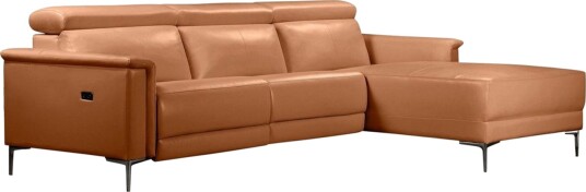 Hjørnesofa 3 seter Lund Kognac PU Høyre Elektrisk Recliner Kognac PU Høyre Elektrisk Recliner