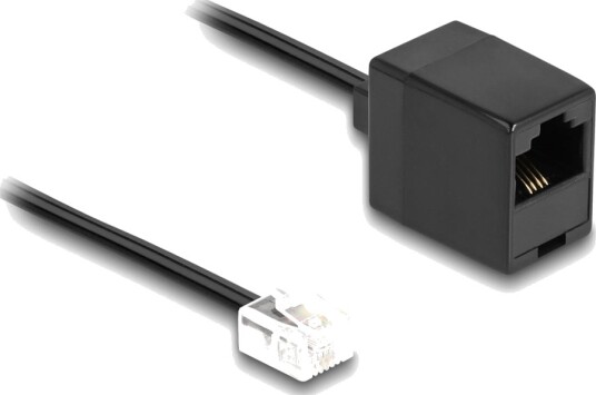 Delock Telefonkabel Rj 11 Hann Til Rj 45 Hunn 10 M Flat Svart Delock Telefonkabel Rj 11 Hann Til Rj 45 Hunn 10 M Flat Svart