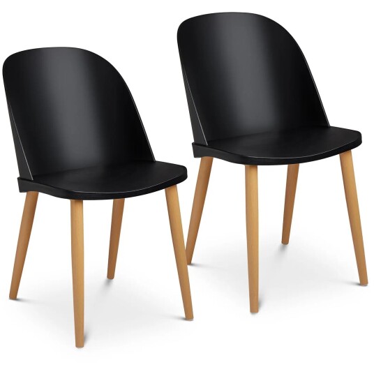 Fromm & Starck Stol - 2 stk. opp til 150 kg sete 43,5 x 43 cm sort transparent ryggstø 10260137