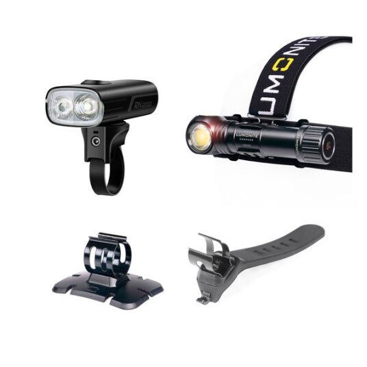 Sykkellys pakke LUMONITE + OLIGHT Frontlykt + Hjelmlykt Sykkellys pakke LUMONITE + OLIGHT Frontlykt + Hjelmlykt