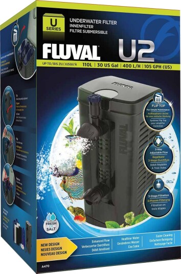 Fluval Internal Filter U2 400L/H For Aquariums <110L 126.2470 