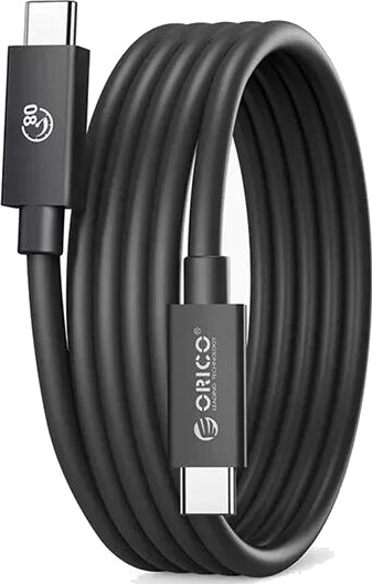 ORICO USB4/Thunderbolt 5 USB-C-kabel 2 m 80 Gbps 240 W svart TBZ5-20-BK-BP ORICO USB4/Thunderbolt 5 USB-C-kabel 2 m 80 Gbps 240 W svart TBZ5-20-BK-BP