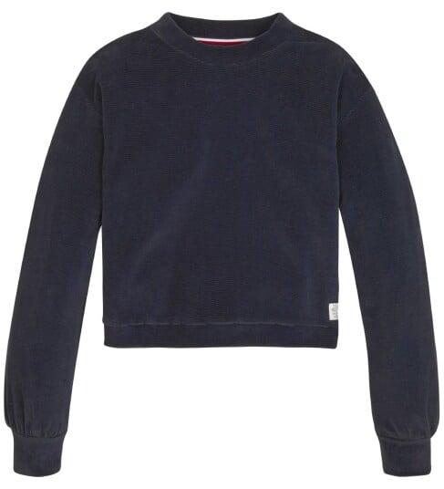 Tommy Hilfiger Velur Genser Rib Desert Sky 10 år 140 Genser Blå