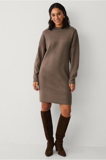 Vila   Kjole Vicassie L/s O neck Short Dress   Grå