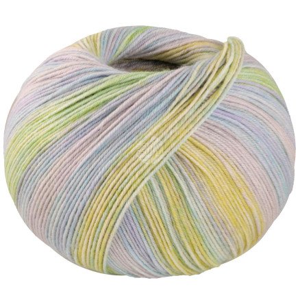 Lana Grossa Meilenweit 100 SETA Piano Garn 3616 Lys lys beige/isblå/pistasj/citrusgul/mint/sølvgrå Lana Grossa Meilenweit 100 SETA Piano Garn 3616 Lys lys beige/isblå/pistasj/citrusgul/mint/sølvgrå