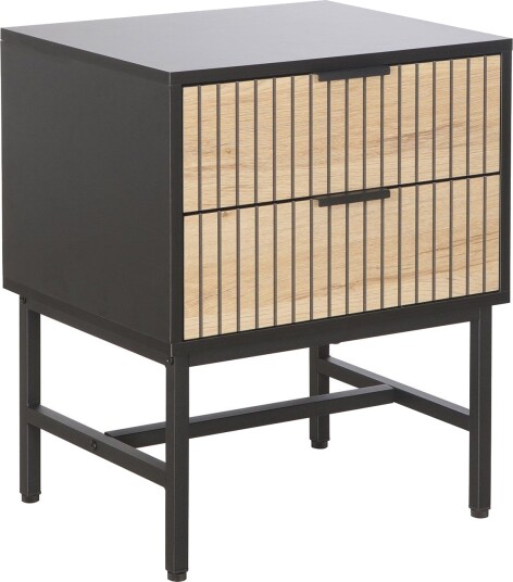 Nattbord/sidebord HOME4YOU Helve 40x36x60 cm melamin - svart / lyst tre