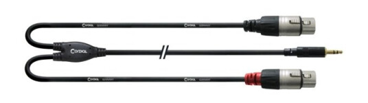 Cordial Cfy 1.8 Wff 3.5Mm Hankjønn 2 X Xlr Hunkjønn 1,8 M Sort