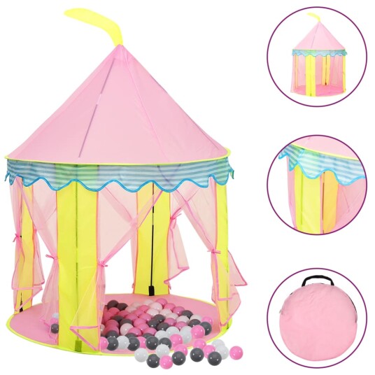 Vidaxl Leketelt med 250 baller rosa 100x100x127 cm Vidaxl Leketelt med 250 baller rosa 100x100x127 cm