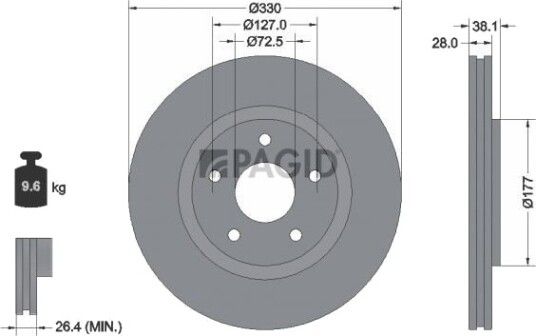 PAGID 55789NC Bremseskive PAGID 55789NC Bremseskive