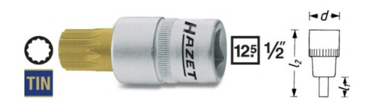 Hazet 990-6 1/2" Stål Pipenøkkelinnsats 25,4 mm Hazet 990-6 1/2" Stål Pipenøkkelinnsats 25,4 mm