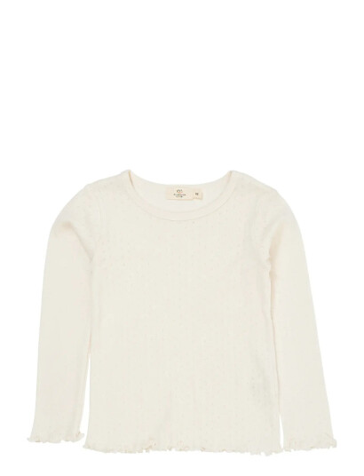 Copenhagen Colors Summer Pointelle Ls Tee Cream 110