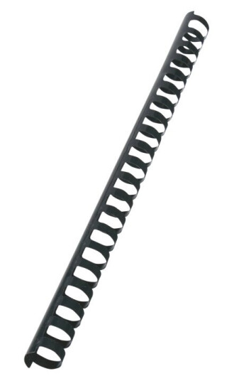 Gbc Combbind - 19 Mm - 21 Ringer - A4 210 X 297 Mm - 165 Ark - Svart - 100 Stk Plastbindekam