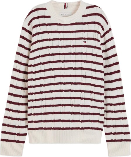 Tommy Hilfiger Cotton Cable Sweater Cream 128