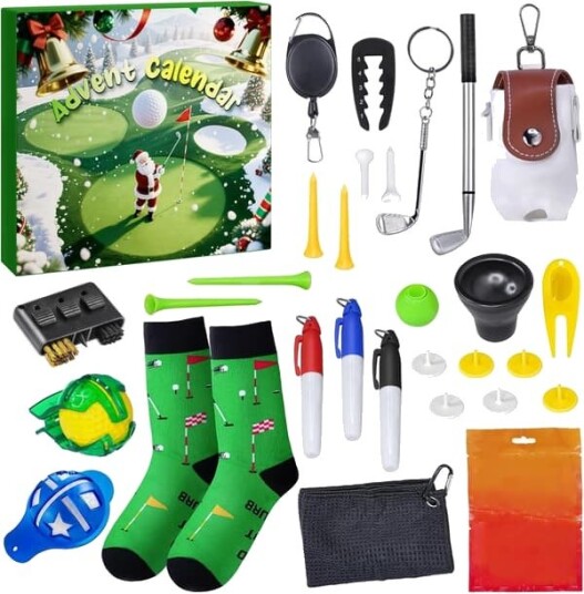 2026 Julekalender Golfsett for Voksne Menn Gutter Golf Sportstilbehør og Dekorasjoner Nedtelling til Jul Gaver