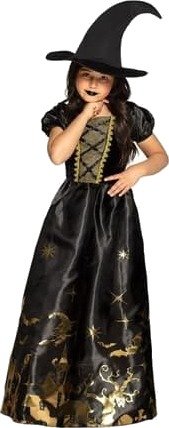 Halloween Skummelt Heksekostyme til Jente