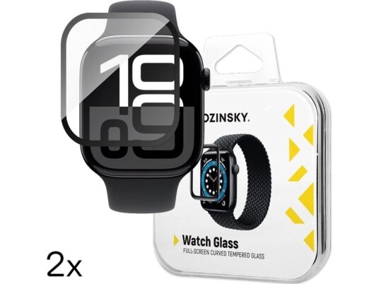 Wozinsky Full Glue Tempered Glass with Black Frame for Apple Watch 46mm 2 pcs