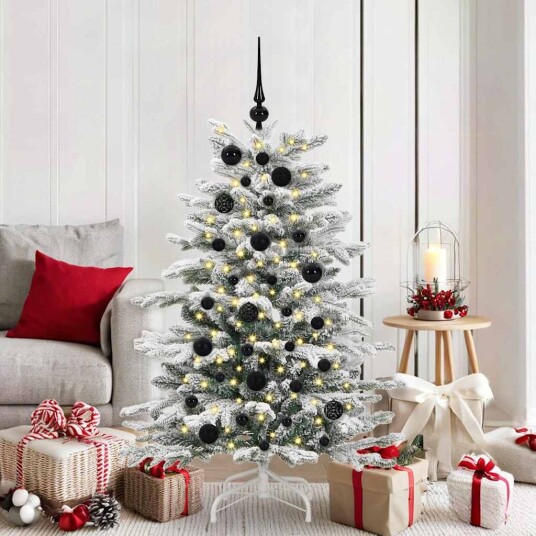 vidaXL Julekule Sett med 150 LED 61 pcs Svart Plast
