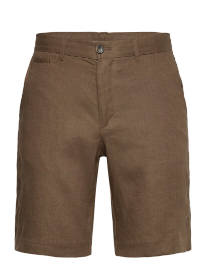Mango Slim-Fit 100% Linen Bermuda Shorts - Brown - 38