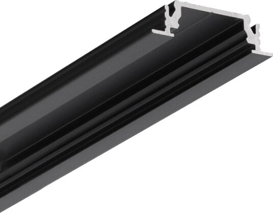 Topmet 2m aluprofil GROOVE14 EE7F/TY   Svart anodisert innebygd LED skinne