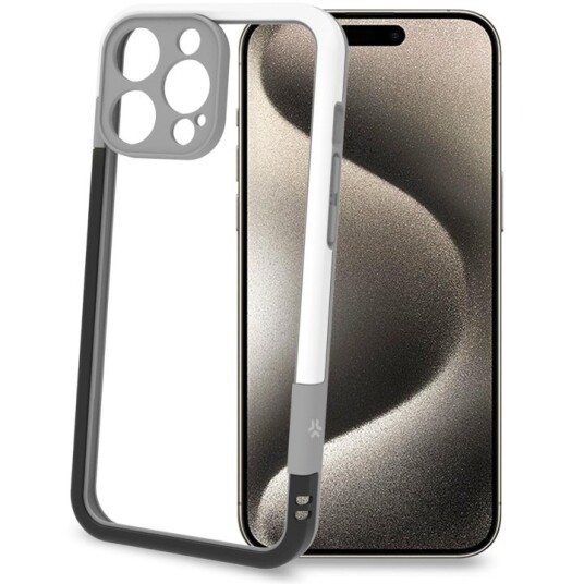 Celly Bumper iPhone 16 Pro Max Svart/Hvit Mobildeksel