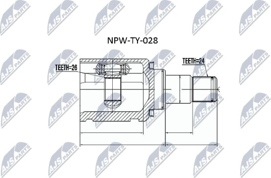 Nty Drivknute drivaksel NTY NPW TY 028