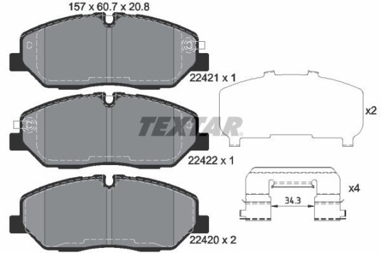 Bremseklosser TEXTAR 2242101 Bremseklosser TEXTAR 2242101